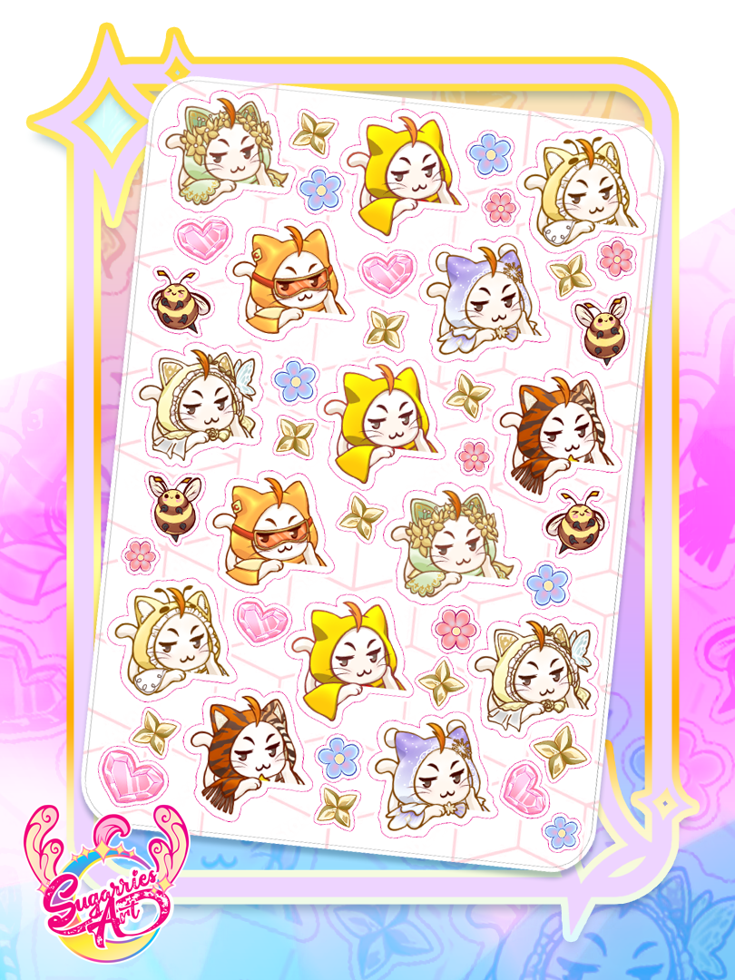 Momos On the Runway Sticker Sheet