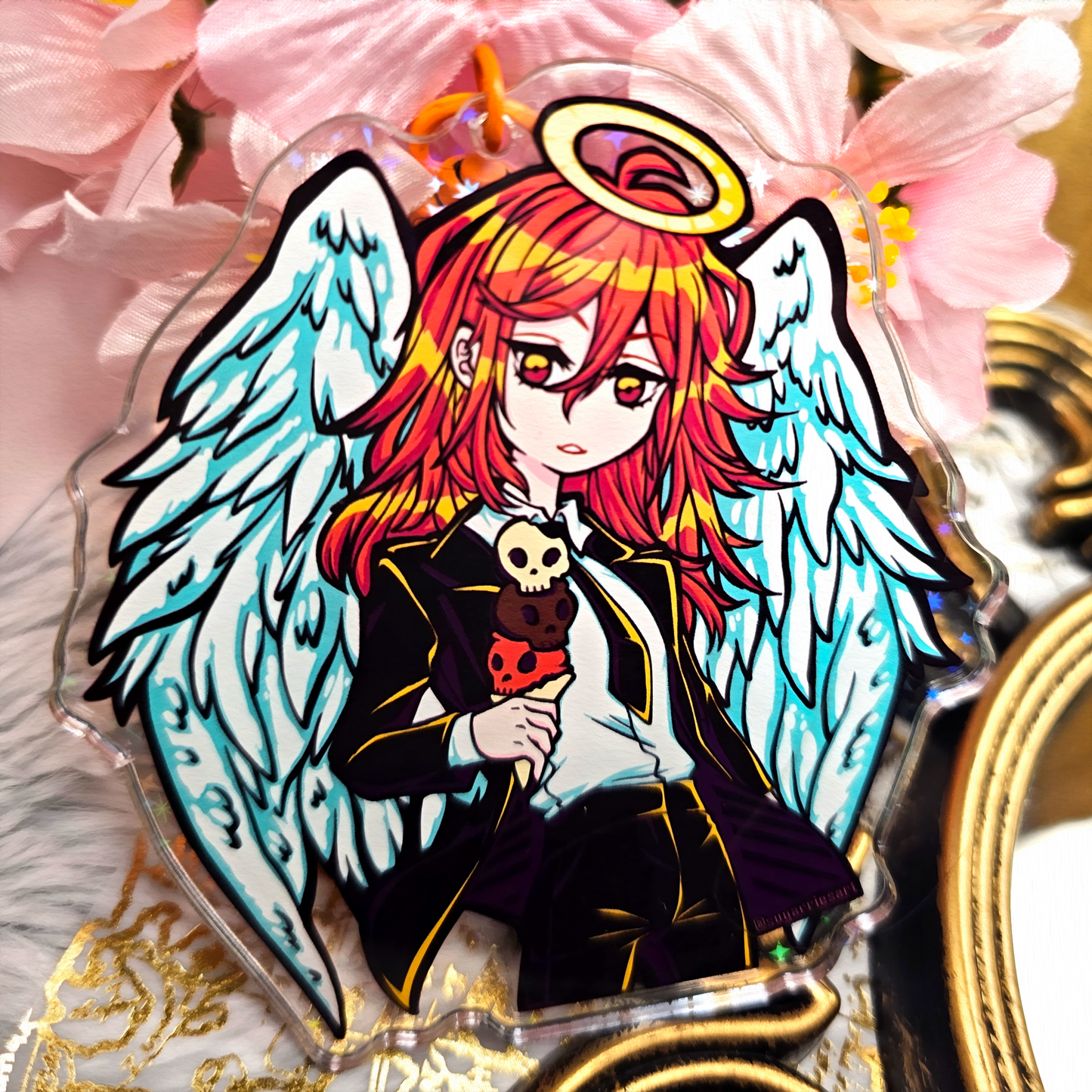 Angel Devil Chainsaw Acrylic Charm