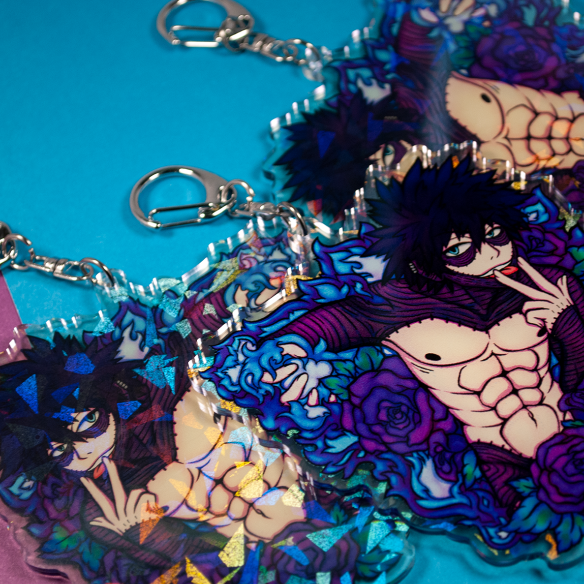 Blueflame Dabi Dual Holo/Clear Acrylic Charm
