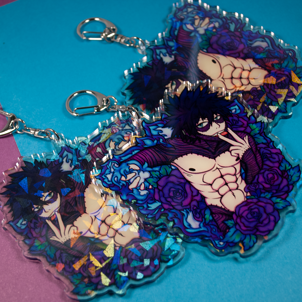Blueflame Dabi Dual Holo/Clear Acrylic Charm