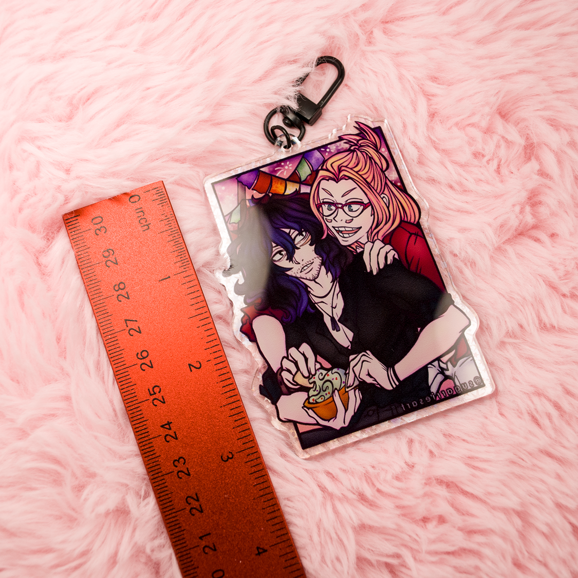BFF Date Night Mic x Aizawa Dual Holo/Clear Acrylic Charm