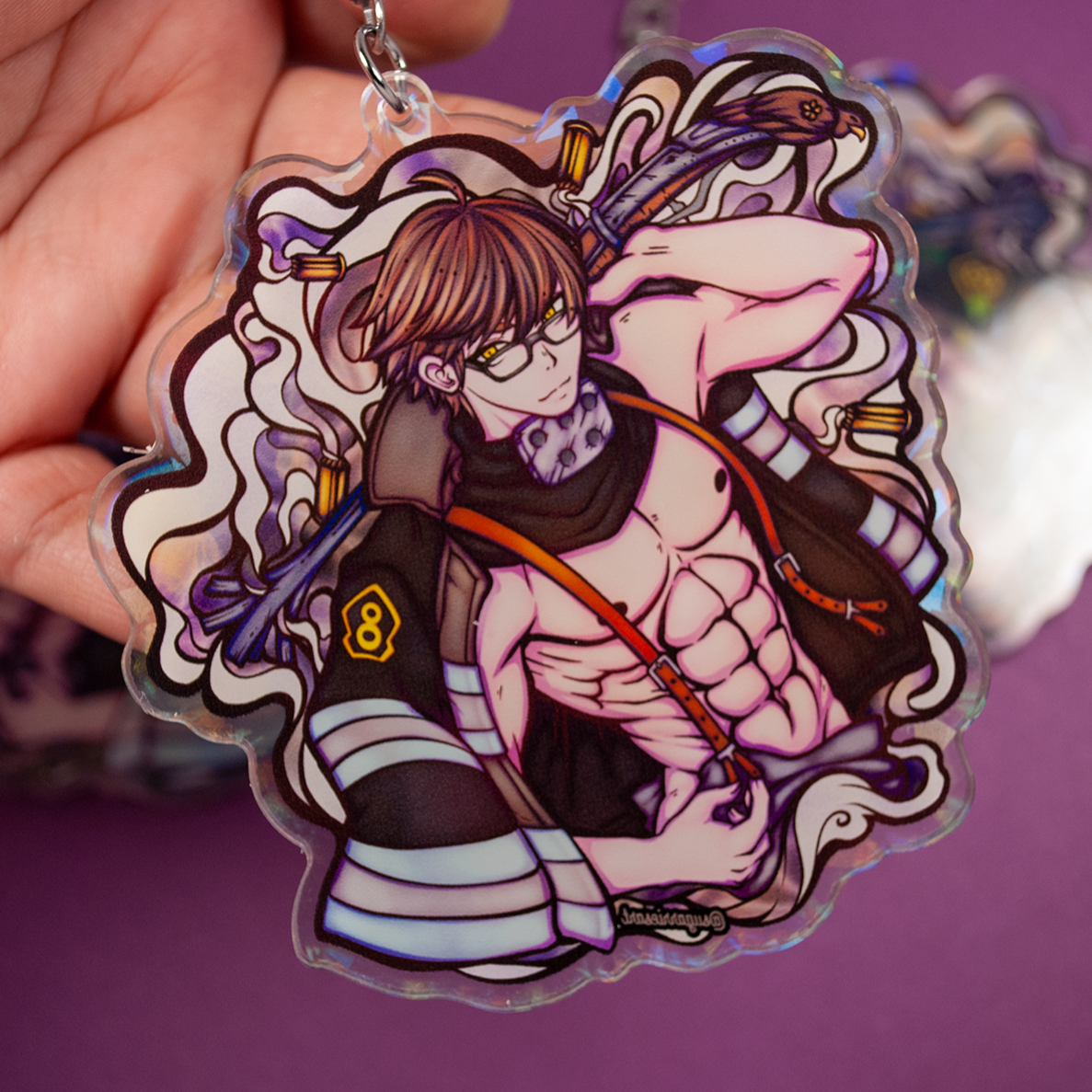 Takebullseye Dual Holo/Clear Acrylic Charm
