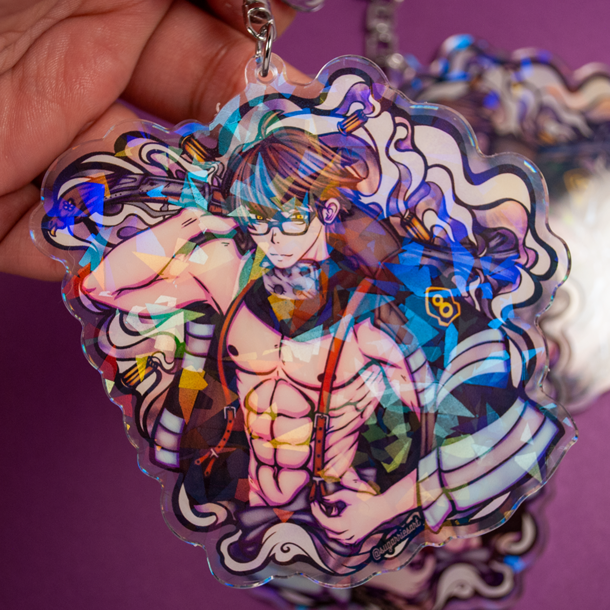 Takebullseye Dual Holo/Clear Acrylic Charm