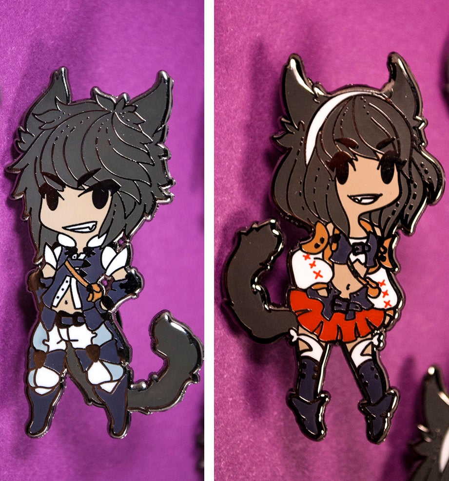 Miqo'te Girl - FFXIV Race Enamel Pin - Keeper of the Moon