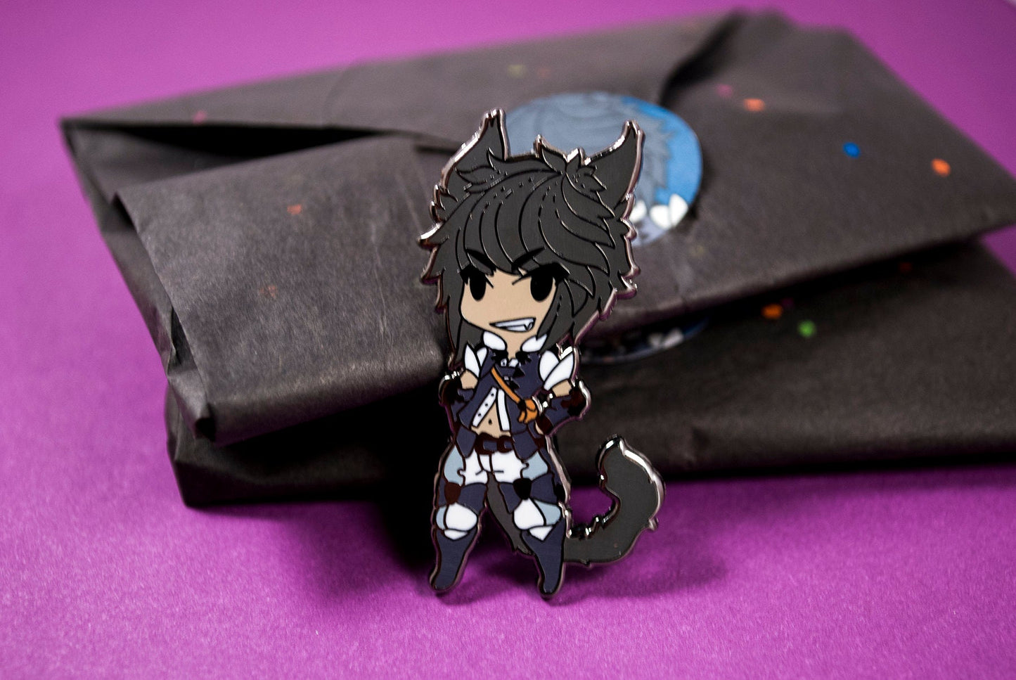 Miqo'te Boy- Little FFXIV Race Enamel Pin - Keepers of the Moon