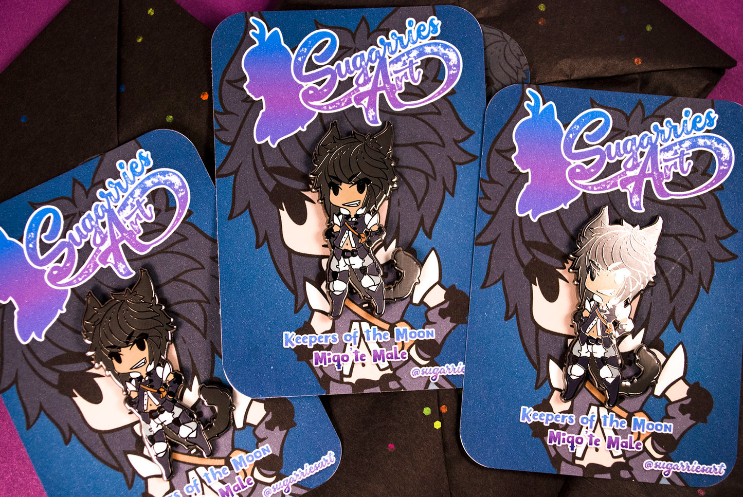 Miqo'te Boy- Little FFXIV Race Enamel Pin - Keepers of the Moon