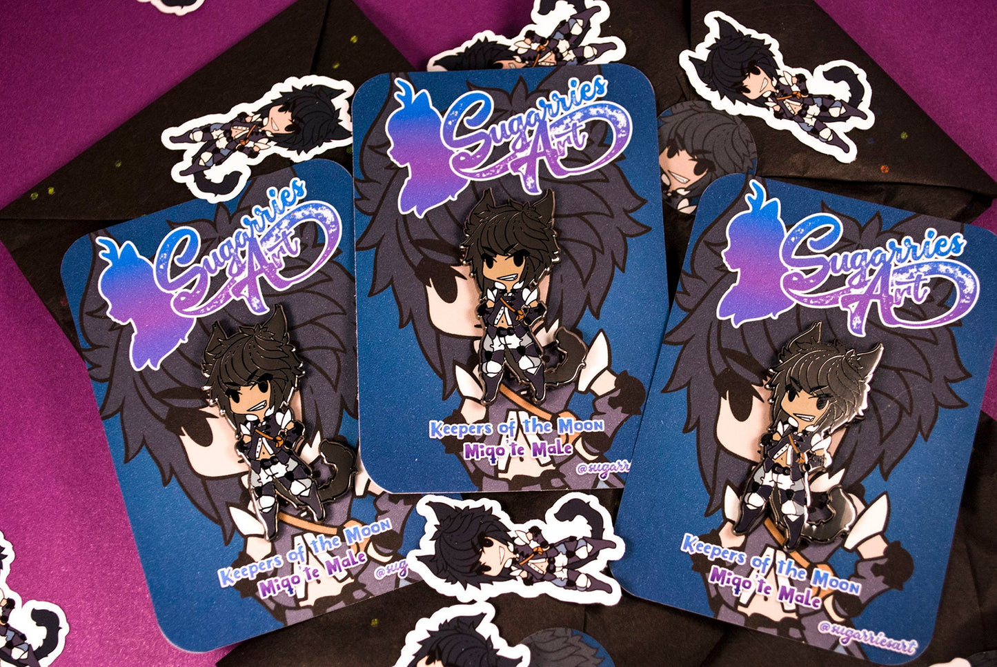 Miqo'te Boy- Little FFXIV Race Enamel Pin - Keepers of the Moon