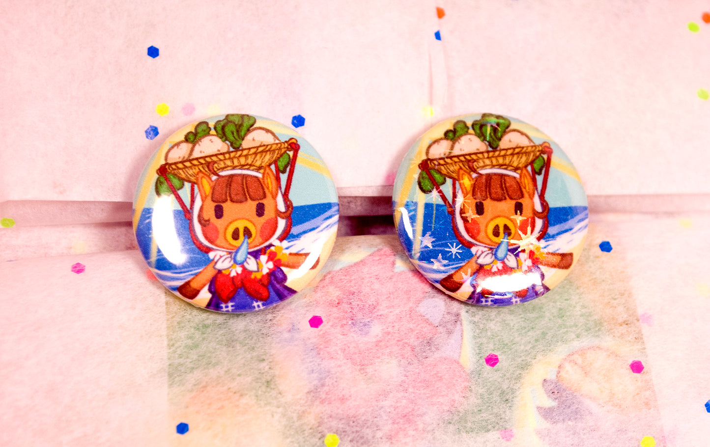 Horizon Islanders - Animal Crossing Button Set of Seven Adorable 1 inch Buttons