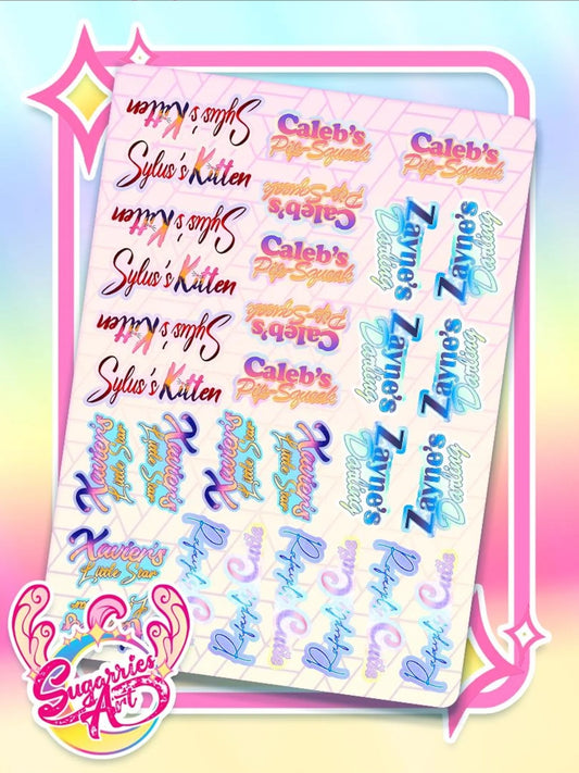 LADS Boyfriend Titles Sticker Sheet