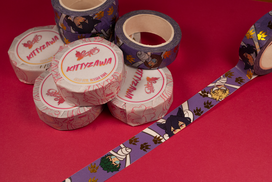 Kittyzawa Training Time! Gold Foil Washi Tape 15mm x 10m