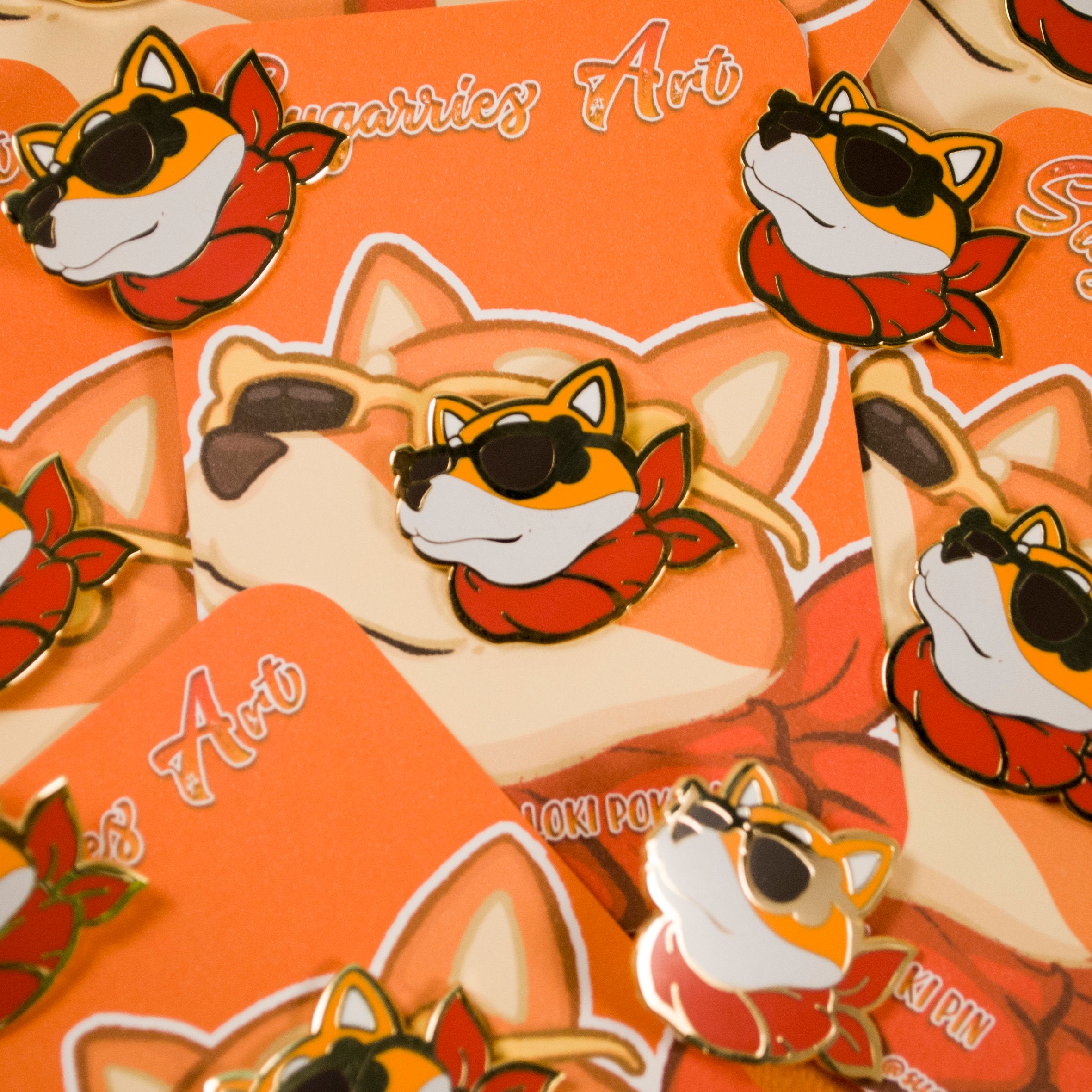 Cool Boy Loki Poki Shiba Inu Hard Enamel Pin